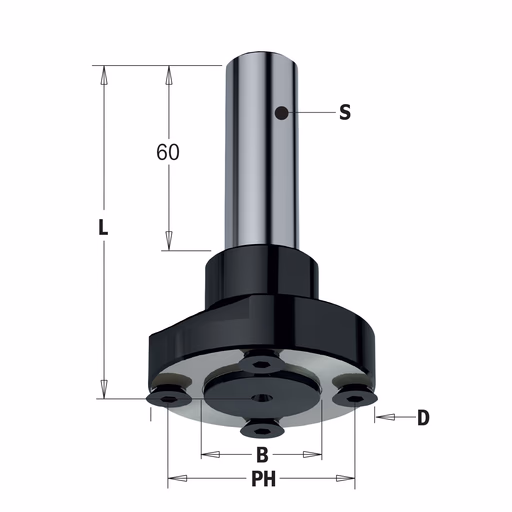 Precisie-zaaghouder met cilindrische kolf D=59mm S=20mm