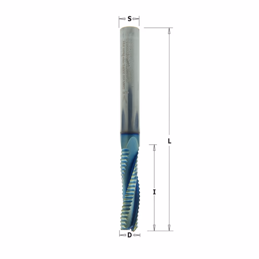 Positieve schrobfrees, HWM + coating D=8mm S=8mm L=80mm I=32mm · 195.081.41
