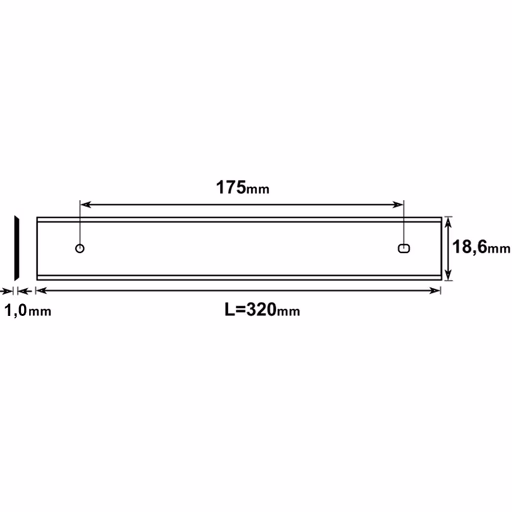 Brück schaafmes HPS 320x18,6x1,0 · 795.320.18