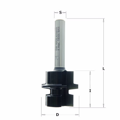 Trapezium verlijmfrees, HW D=30mm S=8mm L=65mm I=25mm