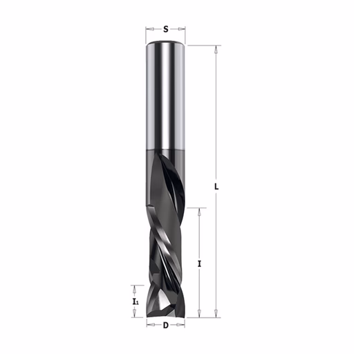 Positieve & negatieve spiraalfrees, HWM met coating D=6mm S=6mm L=65mm I=25mm