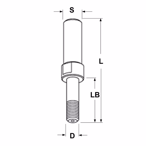 Spindel voor 3-delige groef-en messingfreesset S=12mm L=85mm