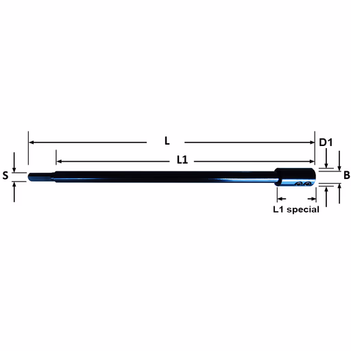Verlengstuk 300mm S=Schacht met 3 vlakken M10 B=10mm