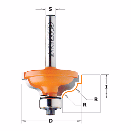 Profielfrees met kogellager, HW D=34,2mm L=55mm I=13mm R=3,6mm · 746.325.11