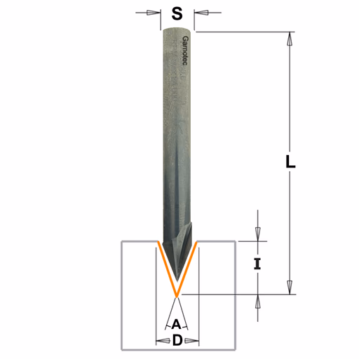 V-groeffrees I=10mm A=45° Z2