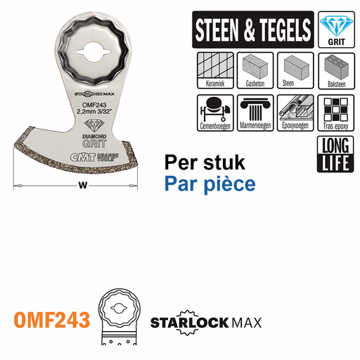 Dia grit multitoolzaagblad, 60mm K=2,2mm