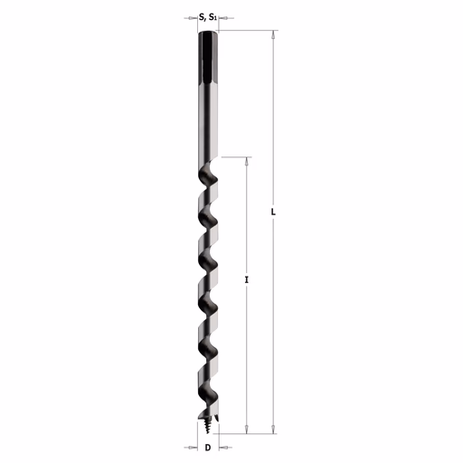 Slangenboor HSS D=6mm S=6mm L=460mm I=380mm