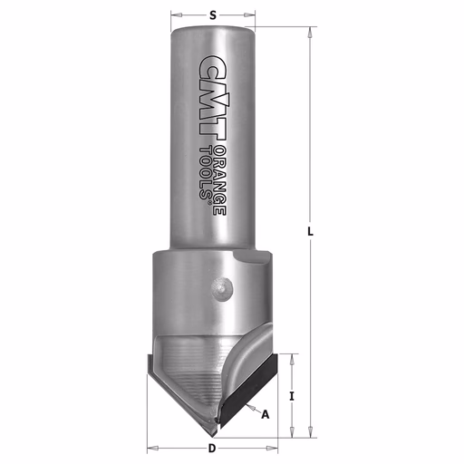 Diamant V-groeffrees D=22mm L=75mm I=11mm Z1