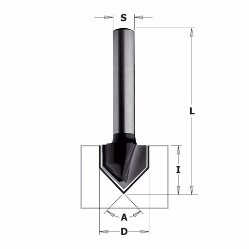 V-groeffrees 60° (contractor), HW D=11mm S=8mm