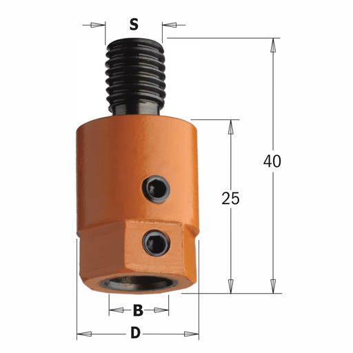 Boorhouder, links D=19,5mm S=M10 B=10mm · 302.000.02