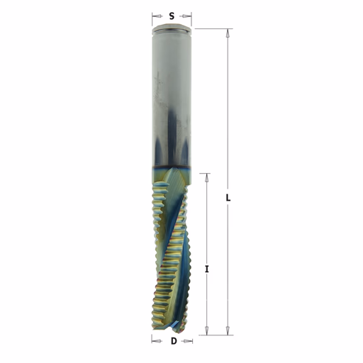 Positieve schrobfrees, HWM + coating D=12mm S=12mm L=100mm I=52mm