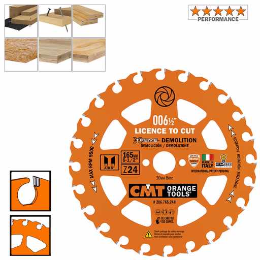 Cirkelzaag voor extreme sloopwerkzaamheden D=165mm B=20mm