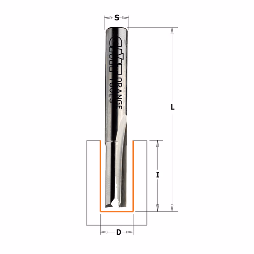 Groeffrees met rechte snijkoppen, HWM D=6mm S=8mm L=50mm I=16mm