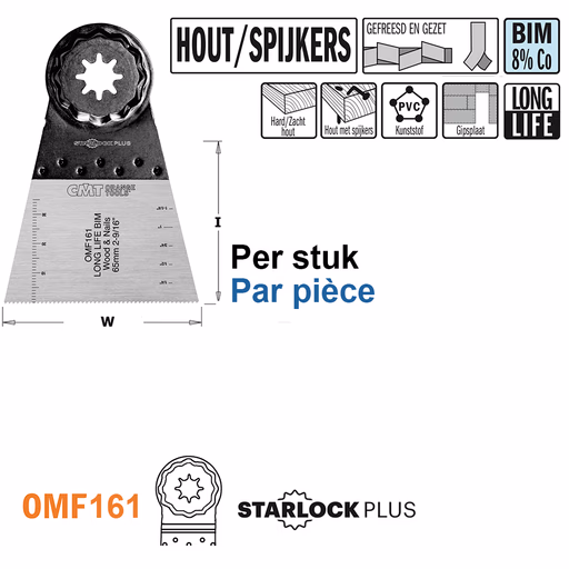 Multitoolzaagblad voor hout met spijkers, 65mm · OMF161-X1