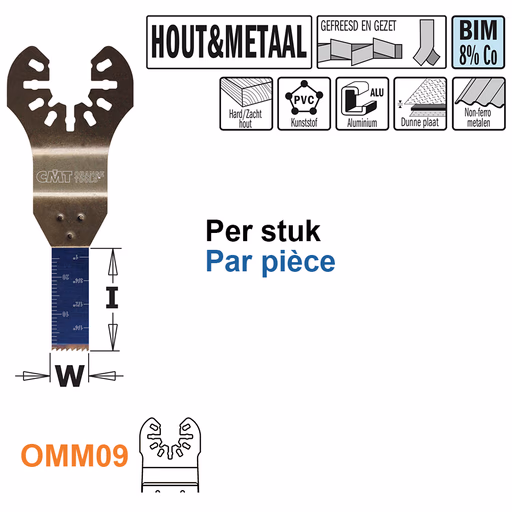 Multitoolzaagblad voor hout en metaal, 10mm · OMM09-X1