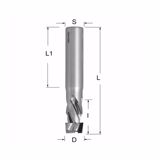 Diamantfrees positieve PCD Z2+2 Nesting FAST D=12mm L=65mm I=19mm (8+1 PCD)