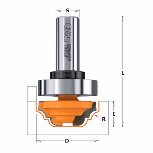 Profielfrees met kogellager, HW D=19mm L=51,1mm I=13mm R=4mm · 748.190.11B