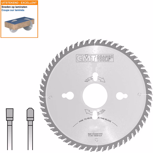 Opdeelcirkelzaagblad met hardmetalen tanden D=450mm B=60mm K=4,8mm Z72