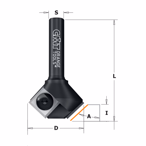 Schuine kantenfrees, HWM D=29mm L=52mm I=8mm A=45° · 658.047.11