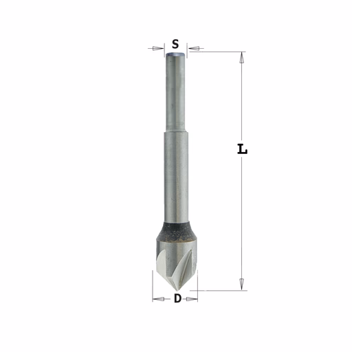 Verzinker 90° voor handmachine D=16mm L=90mm I=8mm