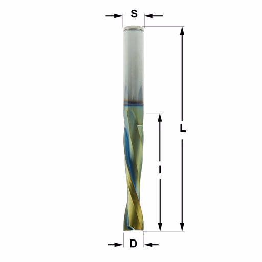 Positieve spiraalfrees LH, HWM + coating D=12,7mm S=1/2"