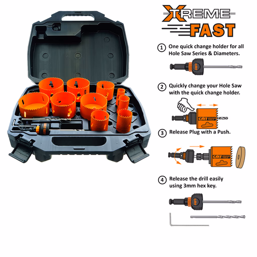 10-delige bi-metalen gatzagenset in koffer · 551X-SET10G