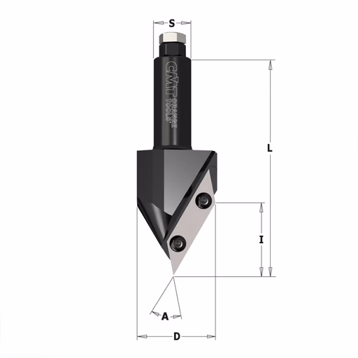 V-groeffrees met WPL messen D=44mm L=115mm I=38mm A=60°