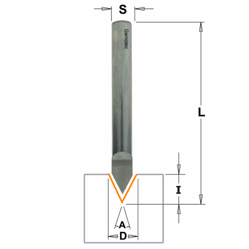 V-groeffrees I=10mm A=60° Z1