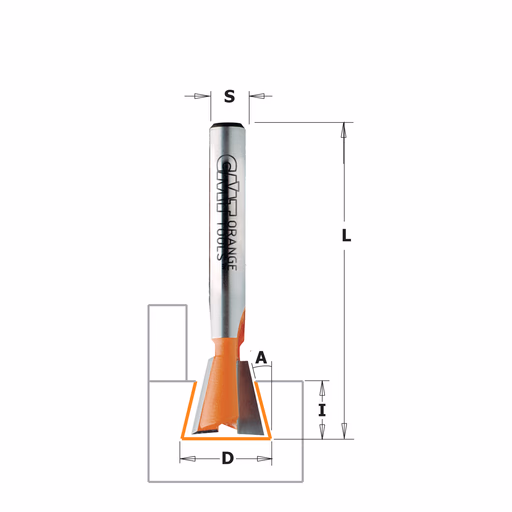 Zwaluwstaartfrees, HWM D=9,5mm L=52mm I=9,5mm A=9° · 718.095.11