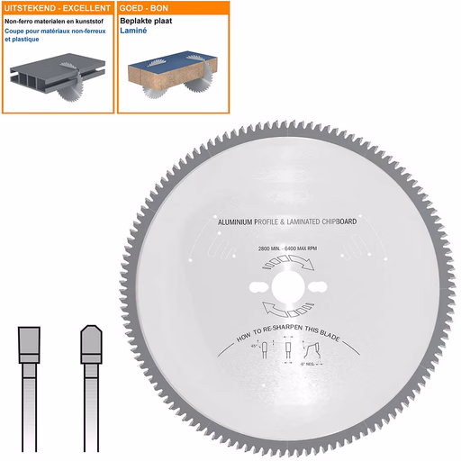 HW zaagblad voor aluminium profielen · S297.144.24M