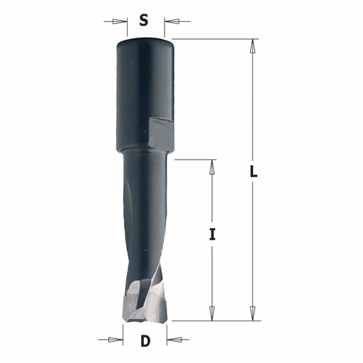 Speciale drevelboor voor Festool - Domino, rechts D=8mm L=90mm L1=40mm I=50mm