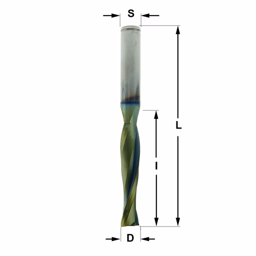 Positieve spiraalfrees, HWM + coating D=12,7mm L=125mm I=65mm