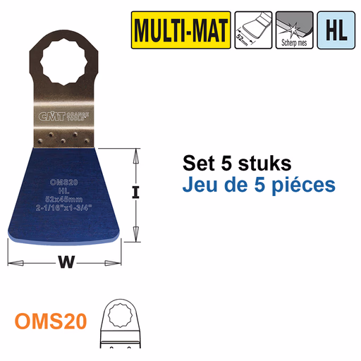 HL stabiele spatel/ schraper voor alle materialen, 52mm I=45mm · OMS20-X5