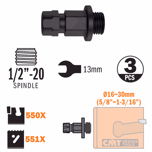 Adapter voor alle type gatzagen Ø16-30mm