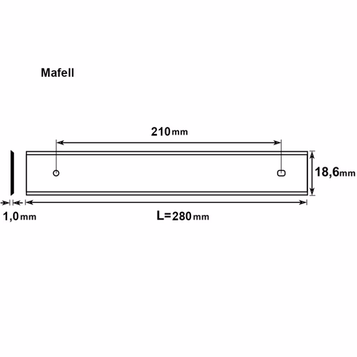 Brück schaafmes HSS M42 280x18,6x1,0