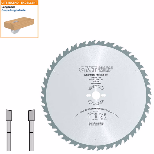 Schulpzaag met hardmetalen tanden voor hout D=400mm K=3,5mm P=2,5mm Z36