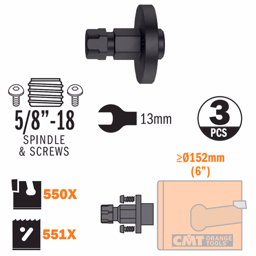 Adapter voor alle type gatzagen >= Ø152mm