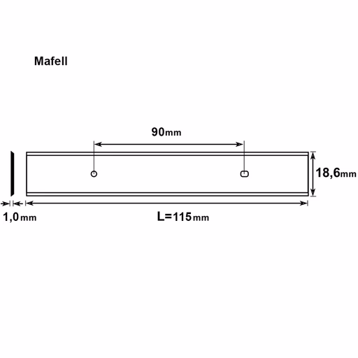 Brück schaafmes HSS M42 115x18,6x1,0
