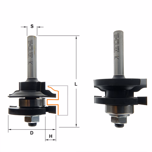 Profiel-conterprofiel frees profiel A 2 delig D=41mm S=8mm