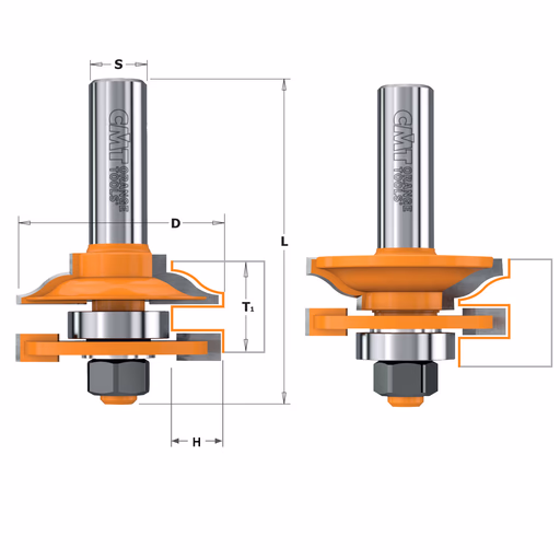 Tweedelige frees met profiel en conterprofiel, HW S=12mm · 991.501.11