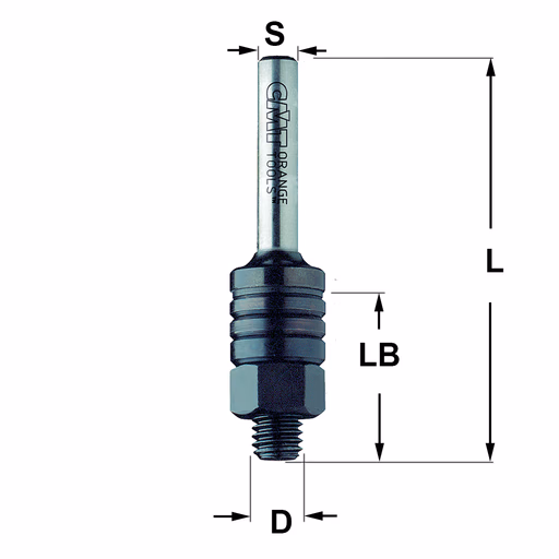 Spindel zonder kogellager S=6mm L=61mm LB=26mm