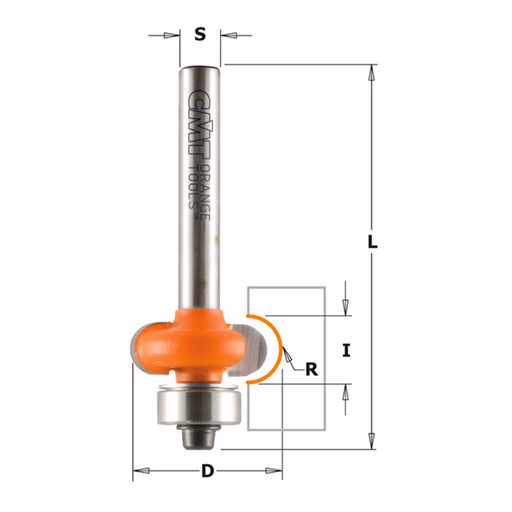 Half bolle frees met kogellager, HW D=19,05mm I=6,4mm R=3,2mm · 762.032.11