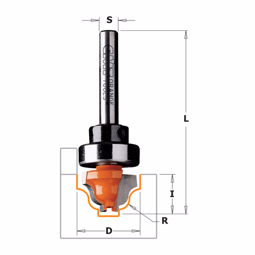 Klassieke profielfrees met kogellager, HW D=19mm L=54mm I=12,3mm d=6,35mm · 765.201.11B