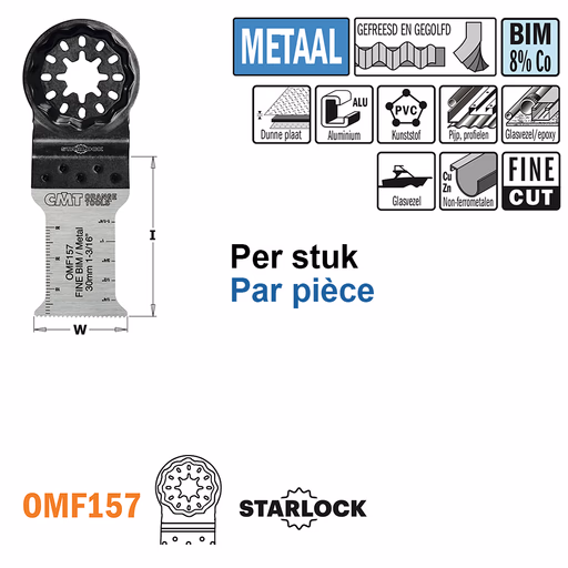 Multitoolzaagblad met fijne zaagsnede voor metaal, 30mm · OMF157-X1