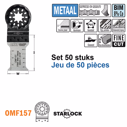 Multitoolzaagblad met fijne zaagsnede voor metaal, 30mm · OMF157-X50
