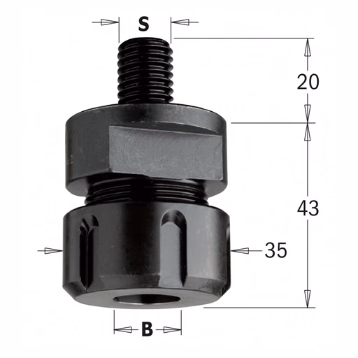 Freesdragermandrijn ( ER20 ) S=M12x1,75