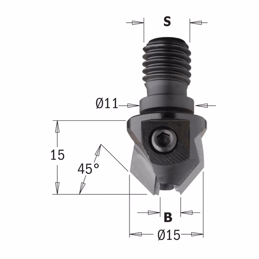 Verzinker met schroefdraad aansluiting, links S=M10 B=4mm