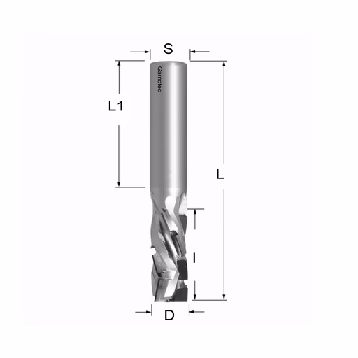 Diamantfrees negatieve PCD Z3+1 Nesting D=12mm L=76mm I=27mm (9+1 PCD)
