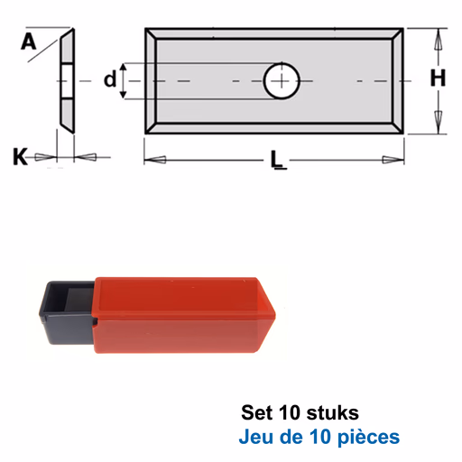 HWM wisselmessen (per 10 st.) L=19,5mm H=11mm d=4,1mm