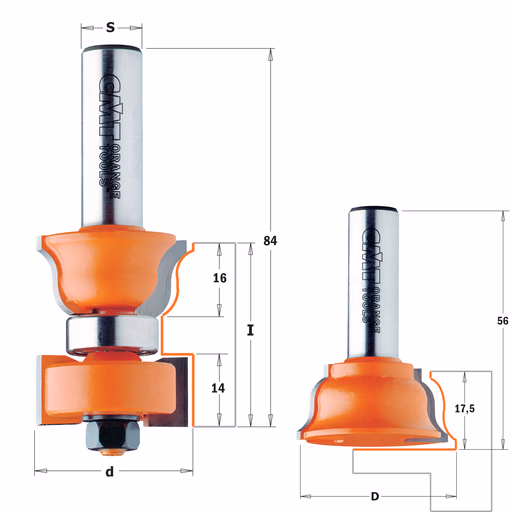 Kruishoutverbindingsfrezenset, HW D=35mm L=56mm I=17,5mm